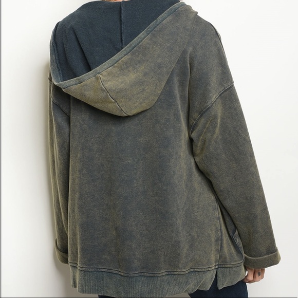 LAST 2! BELLA NAVY washed hoodie jacket/ Sweater - Hoodie - Picture 3 of 3